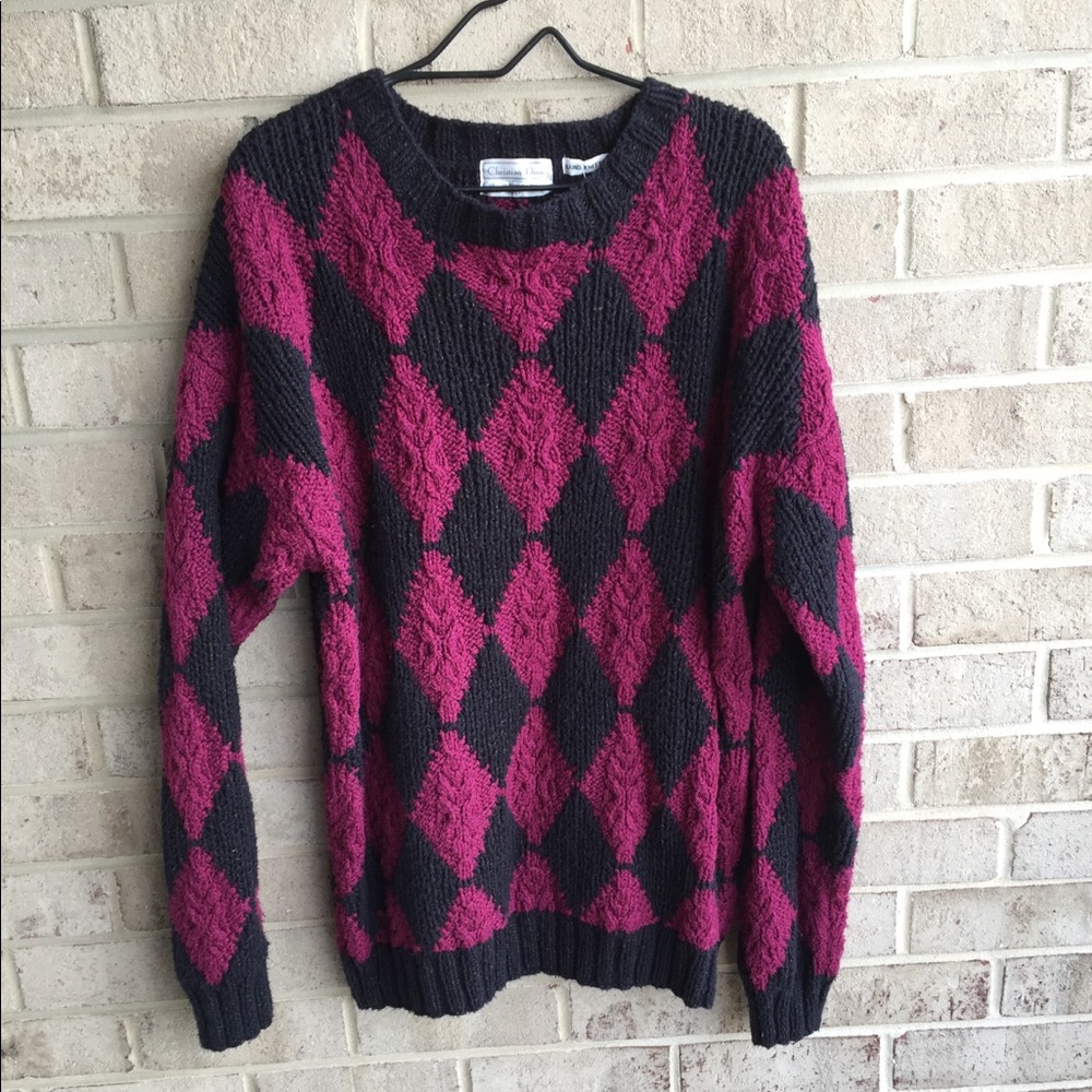 Men’s vintage Christian Dior hand knit 🧶 sweater